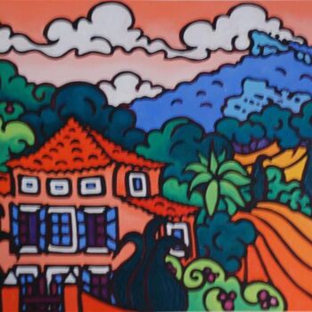 Peinture intitulée "Domaine fontblanche…" par Gwendoline Pieters, Œuvre d'art originale