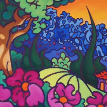 Peinture intitulée "Canaille et les fle…" par Gwendoline Pieters, Œuvre d'art originale