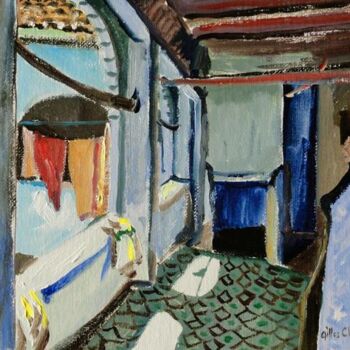 Painting titled "maison de Souika, C…" by Gilles Chambon, Original Artwork, Oil