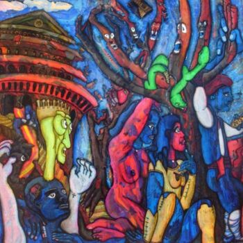 Peinture intitulée "NEWORLD #2nyss" par Denis Michel (2nyss), Œuvre d'art originale, Acrylique