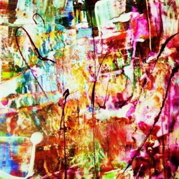 Peinture intitulée "DE LA TRAME DONT LE…" par Francine Barbaray, Œuvre d'art originale, Huile