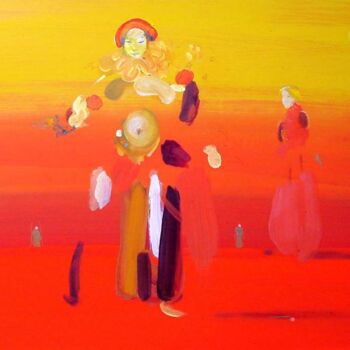 Schilderij getiteld "Commedia dell'arte…" door Rob Arbouw, Origineel Kunstwerk