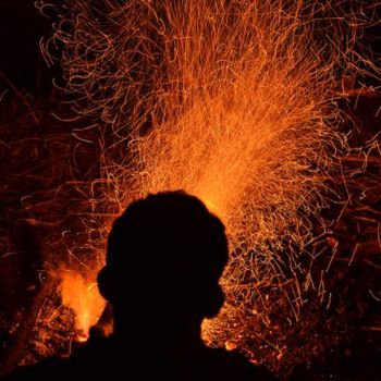 Photography titled "fire sparkles02" by Kishore Singh, Original Artwork