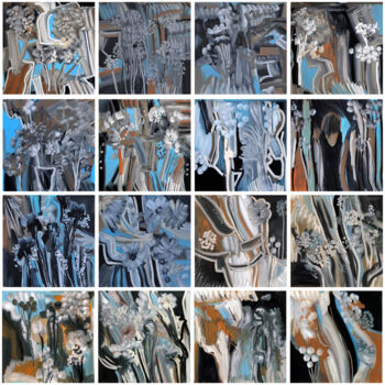 Peinture intitulée "Cartes à dire III" par Muriel Cayet, Œuvre d'art originale