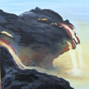 Peinture intitulée "KILAUEA (VOLCAN HAI…" par Dany Champeme, Œuvre d'art originale, Huile