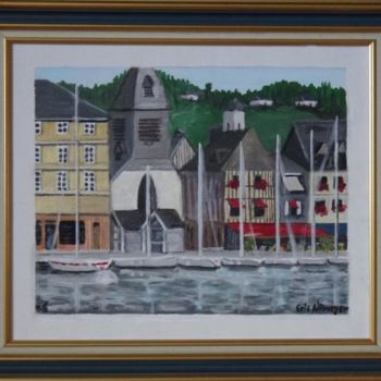 Peinture intitulée "PORT D HONFLEUR VUE…" par Eric Altmeyer, Œuvre d'art originale