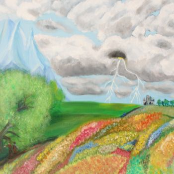 Ζωγραφική με τίτλο "Paysage" από Dominique Van De Velde, Αυθεντικά έργα τέχνης