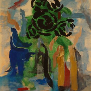 Peinture intitulée "roses noires - 2" par Pierre Paszkowski, Œuvre d'art originale, Acrylique