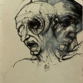Zeichnungen mit dem Titel "Page de Carnet 29.7…" von Claude Duvauchelle, Original-Kunstwerk, Marker