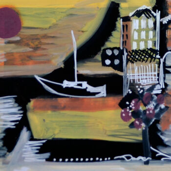 Peinture intitulée "Carte postale 12" par Muriel Cayet, Œuvre d'art originale