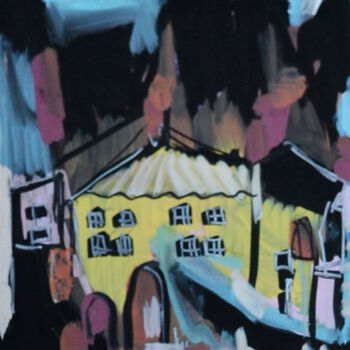 Malerei mit dem Titel "Carte postale 38" von Muriel Cayet, Original-Kunstwerk