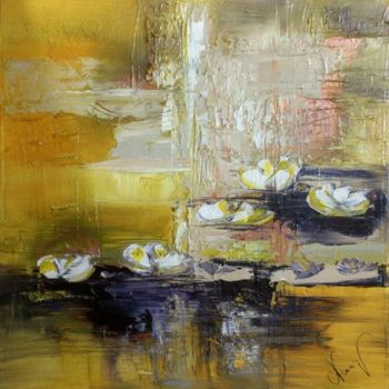 Painting titled "Nénuphares 3 Posées" by Valerie Nunes, Original Artwork