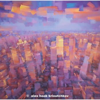 Pintura titulada "New York - New York" por Alex Hook Krioutchkov, Obra de arte original, Oleo
