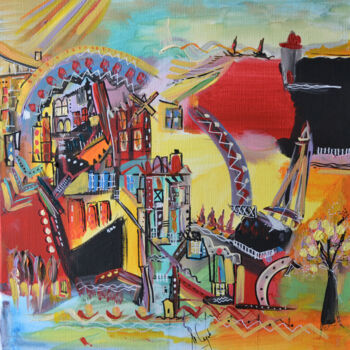 「Ferry-boat」というタイトルの絵画 Muriel Cayetによって, オリジナルのアートワーク