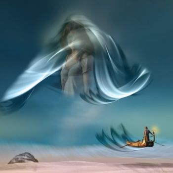 Grafika cyfrowa / sztuka generowana cyfrowo zatytułowany „Ciel turquoise: L'A…” autorstwa Max Parisot Du Lyaumont, Oryginaln…