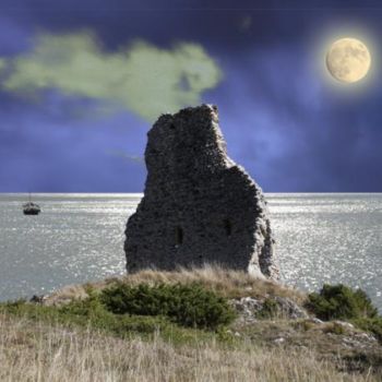 Digital Arts με τίτλο "Ciel jaune" από Max Parisot Du Lyaumont, Αυθεντικά έργα τέχνης, Φωτογραφία Μοντάζ