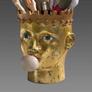 Sculpture intitulée "Le Roi Malabar" par Sak, Œuvre d'art originale