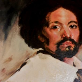 Ζωγραφική με τίτλο "Juan de Pareja (Vel…" από Brigitte Mathé (MBL), Αυθεντικά έργα τέχνης, Λάδι Τοποθετήθηκε στο Ξύλινο φορε…