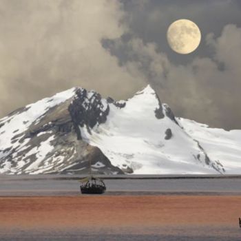 Digital Arts titled "Mer rouge et bleu" by Max Parisot Du Lyaumont, Original Artwork, Photo Montage