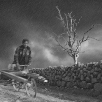 제목이 "Un jour sur terre"인 디지털 아트 Max Parisot Du Lyaumont로, 원작, 포토 몽타주
