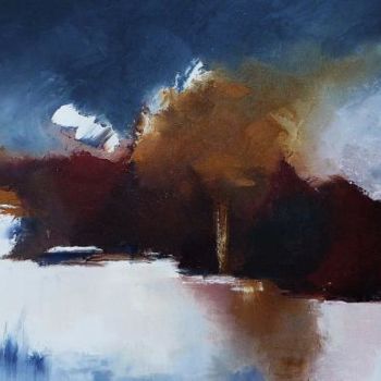 Peinture intitulée "Forêt d'Hiver" par Catherine Kret, Œuvre d'art originale