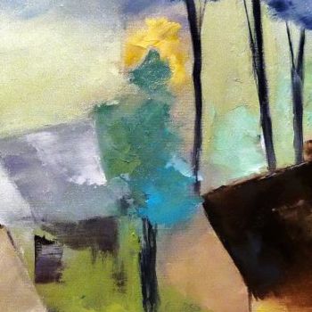 Peinture intitulée "Village du Vexin 1" par Catherine Kret, Œuvre d'art originale