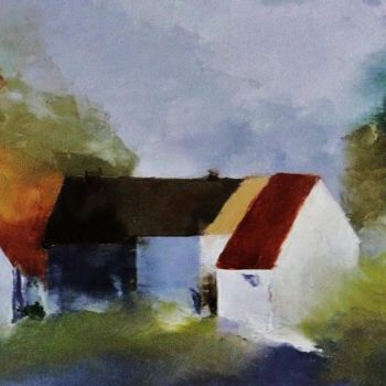 Peinture intitulée "Sur la route de Bré…" par Catherine Kret, Œuvre d'art originale