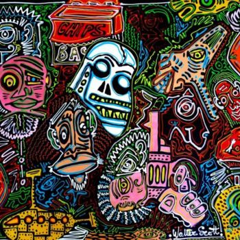 Peinture intitulée "White vador versus…" par Walter Scott, Œuvre d'art originale