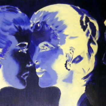Painting titled "La ronde de l' âge…" by Brigitte Mathé (MBL), Original Artwork, Oil Mounted on Wood Stretcher frame