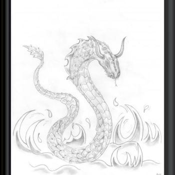 Drawing titled "Sea   serpent" by Yancey Russell, Original Artwork