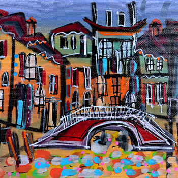 Peinture intitulée "Ponte Sant' Andrea" par Muriel Cayet, Œuvre d'art originale