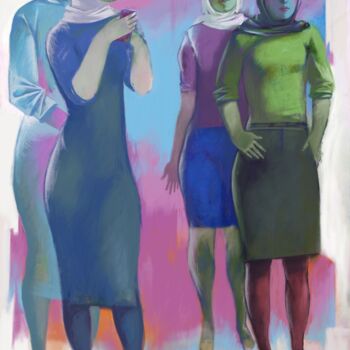 Schilderij getiteld "Conversation of the…" door Azeriman, Origineel Kunstwerk, Acryl