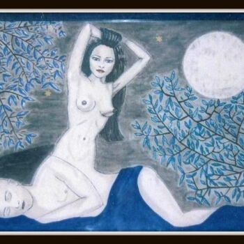 Ζωγραφική με τίτλο "LA CREATION D'EVE" από Olga Recio, Αυθεντικά έργα τέχνης