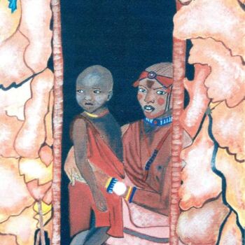 Malerei mit dem Titel "PERE ET FILS SOUS L…" von Olga Recio, Original-Kunstwerk