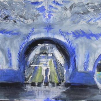 Peinture intitulée "Bleu" par Nathalie Torrents, Œuvre d'art originale