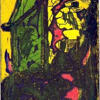 Gravures & estampes intitulée "And bats now live i…" par Richard Raveen Chester, Œuvre d'art originale, Gravure