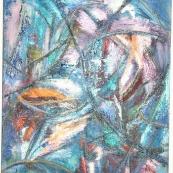 Painting titled "LA BARQUE" by Christberg, Original Artwork, Oil