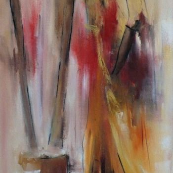Painting titled "femme du monde, afr…" by Yveline Javer, Original Artwork, Oil