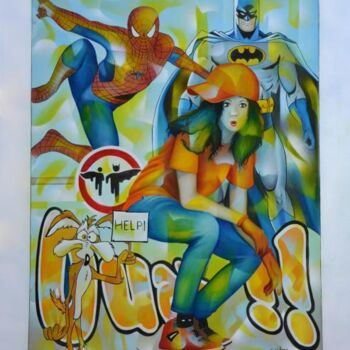 Peinture intitulée "Help" par Jeannette Guichard-Bunel, Œuvre d'art originale, Huile