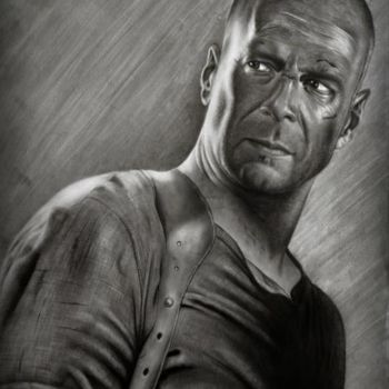 Drawing titled "bruce willis" by Ercan Sebat, Original Artwork, Other