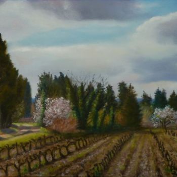 Peinture intitulée "Eveil du printemps" par Pascale Harnisch, Œuvre d'art originale, Huile