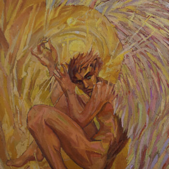 Painting titled "Yellow angel" by Sergey Sovkov, Original Artwork, Oil