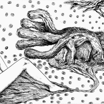 Dessin intitulée "Tous les chemins mè…" par Patrick Jannin, Œuvre d'art originale, Autre