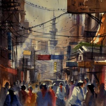 Painting titled "Varanasi04" by Kishore Singh, Original Artwork, Oil
