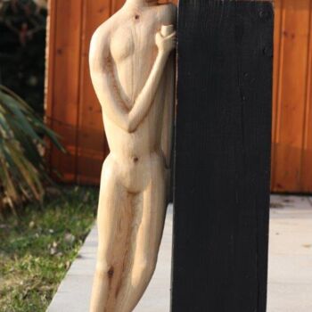Scultura intitolato "Le p'tit verre" da Max Bernard, Opera d'arte originale, Legno