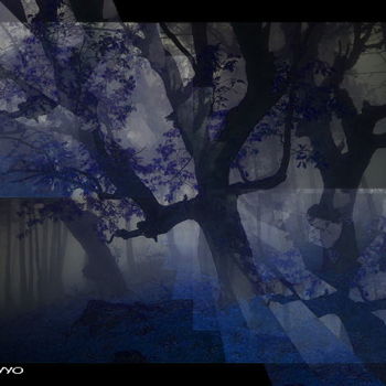 Digitale Kunst mit dem Titel "ILLUSION NOCTURNE" von Catherine Wernette, Original-Kunstwerk, Digitale Malerei