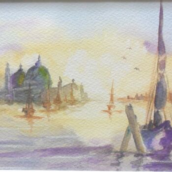 Painting titled "Venezia - scorcio" by Catia Biso, Original Artwork, Watercolor