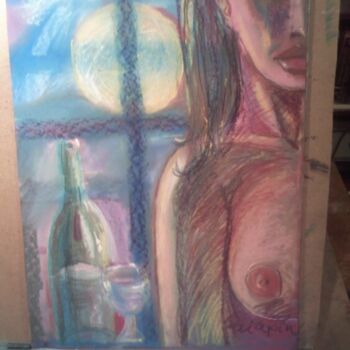 Painting titled "Обнаженная при свет…" by Liap In Art, Original Artwork, Oil