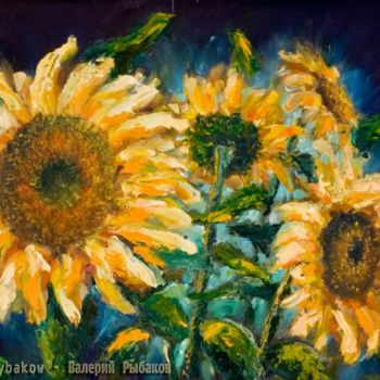 Pintura intitulada "New flower oil pain…" por Rybakow Fine Art, Obras de arte originais, Óleo