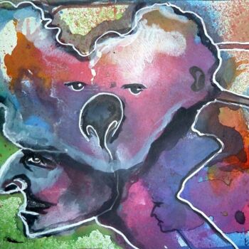Dessin intitulée "Koala" par Edith Bos Boyer (EDITH DONC), Œuvre d'art originale, Encre